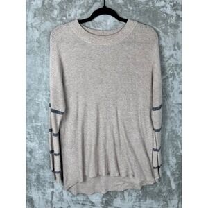 American Eagle Jegging Fit Sweater Womens XS Beige Peplum Cozy Knit Top Pullover
